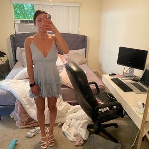 Baby blue mini dress